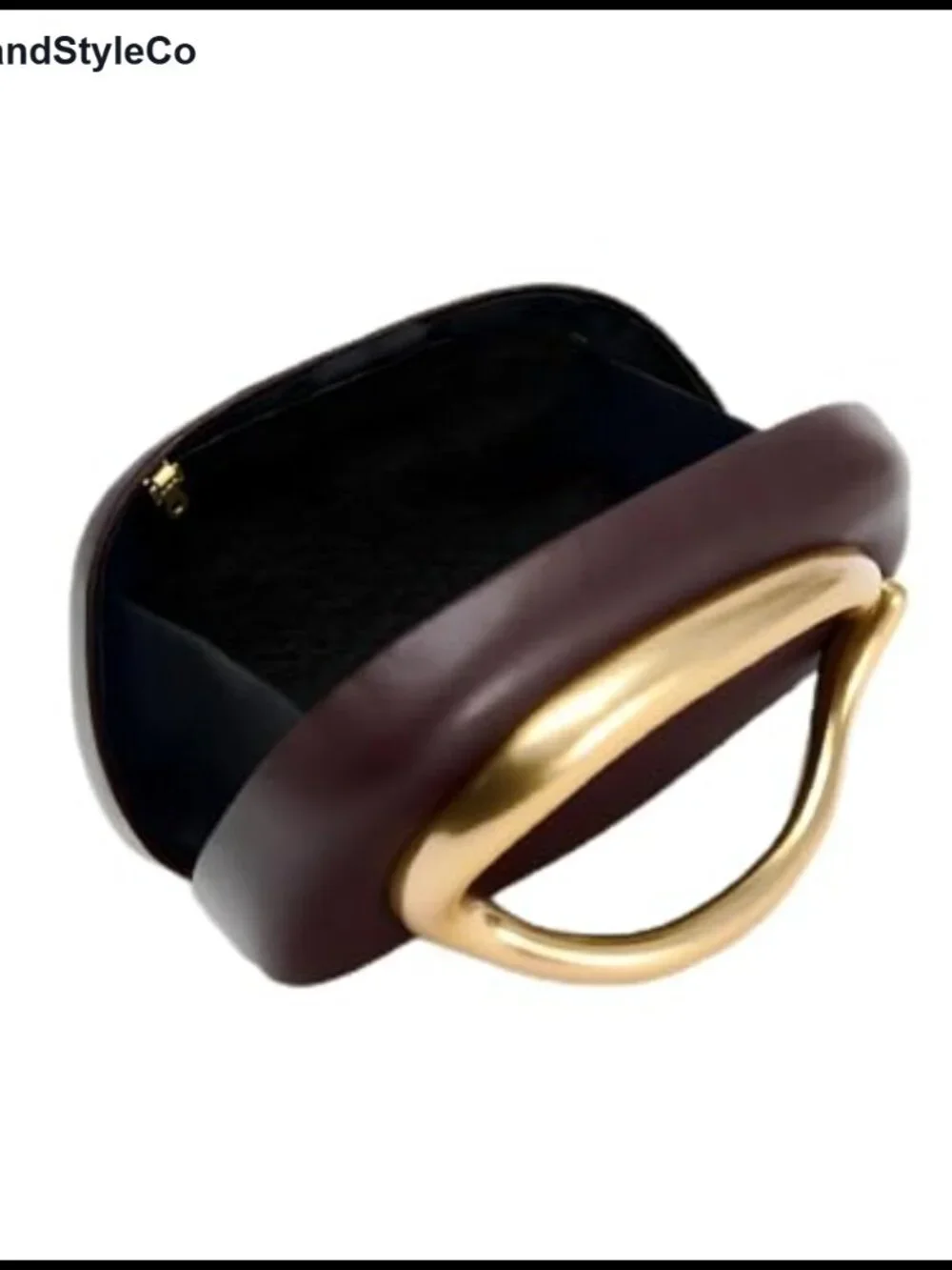 Evening Acrylic Clutch Crossbody Purse for Women PU Leather Gold Oval Accent